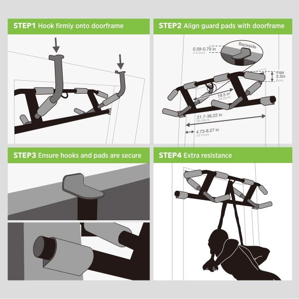 2024 Upgrade Multi-Grip Pull Up Bar with Smart Larger Hooks Technology - USA Original Patent, Designed, Shipped, Warranty - Image 7