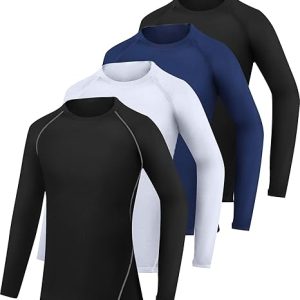 HOPLYNN 3/4 Pack Youth Boy’s Compression Pants Leggings Tights Athletic Base Layer Under Pants Gear for Football Sports
