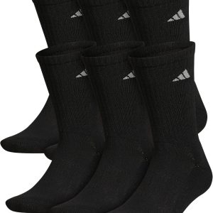 Men's Athletic Cushioned Crew Socks with Arch Compression (6 Pairs)