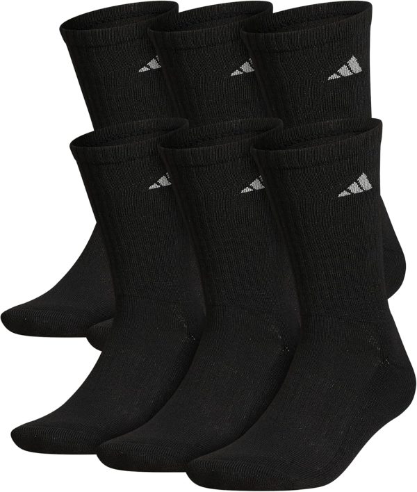 Men's Athletic Cushioned Crew Socks with Arch Compression (6 Pairs)