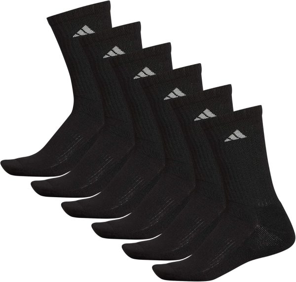 Men's Athletic Cushioned Crew Socks with Arch Compression (6 Pairs) - Image 8