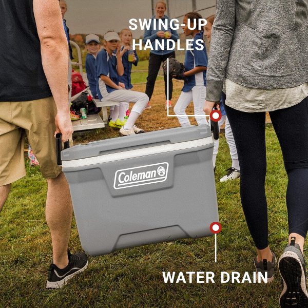 Coleman 316 Series Insulated Portable Cooler with Heavy Duty Handles, Leak-Proof Outdoor Hard Cooler Keeps Ice for up to 5 Days, Great for Beach, Camping, Tailgating, Sports, & More - Image 2