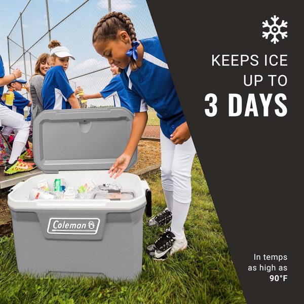 Coleman 316 Series Insulated Portable Cooler with Heavy Duty Handles, Leak-Proof Outdoor Hard Cooler Keeps Ice for up to 5 Days, Great for Beach, Camping, Tailgating, Sports, & More - Image 3