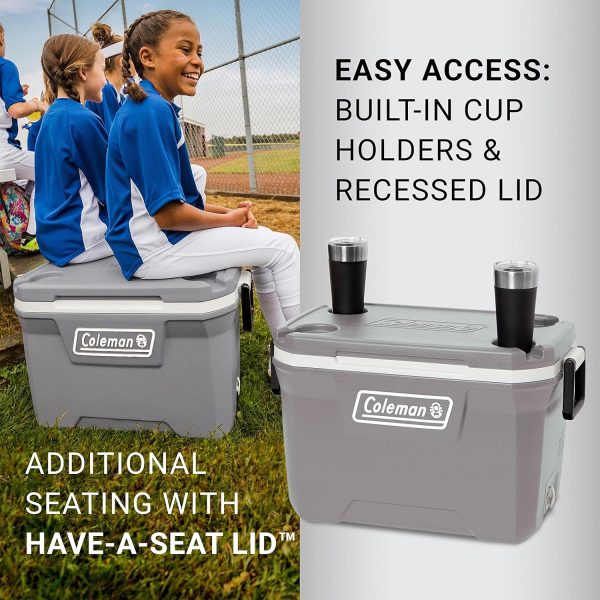 Coleman 316 Series Insulated Portable Cooler with Heavy Duty Handles, Leak-Proof Outdoor Hard Cooler Keeps Ice for up to 5 Days, Great for Beach, Camping, Tailgating, Sports, & More - Image 4