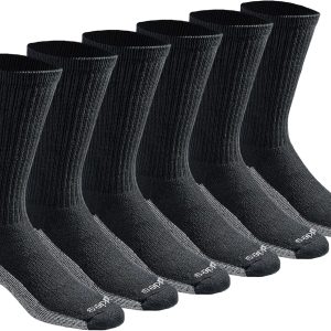 Men's Dri-Tech Moisture Control Crew Socks, Available in M-XXL (6, 12, 18 Pairs)