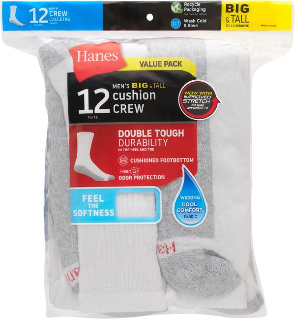 Men's Double Tough Crew Socks, 12-Pair Pack - Image 4