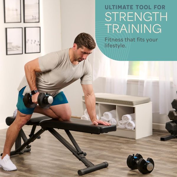 Lifepro Adjustable Dumbbells Set/Single - 15lb 43lb 55lb 90lb 25 lb Dumbbell Sets with Rack - Quick Adjust, Secure Grip weights dumbbells set - Compact Hand Weights for Women/Men at Home Gym - Image 7
