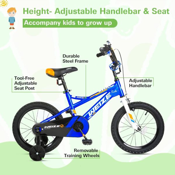 WEIZE Kids Bike,16 20 Inch Children Bicycle for Boys Girls Ages 4-12 Years Old, Rider Height 38-60 Inch, Coaster Brake, Multiple Color Options - Image 2